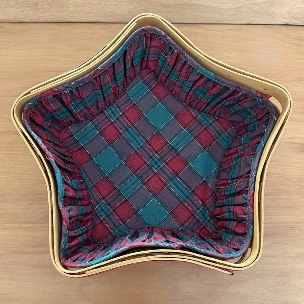 Vintage Longaberger Star Basket Christmas Shining Star Lid Liner 2001 FLAW READ